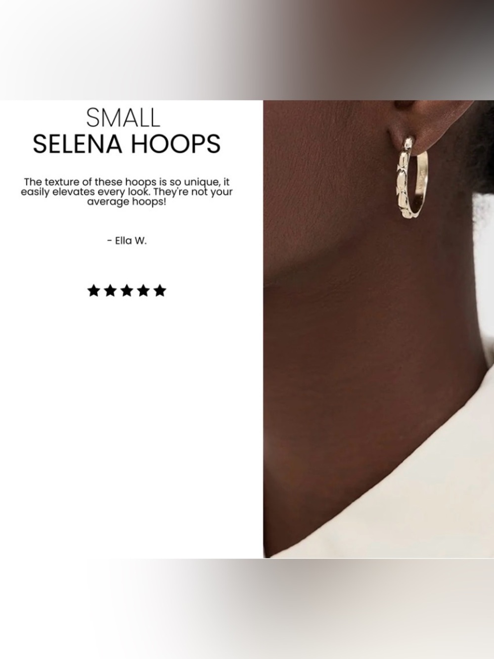 Sophie Blake 14kt Gold Plated Small Selena Gold Hoop Earrings NWT
